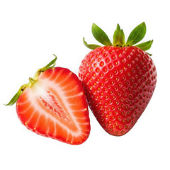 Fresh strawberry isolated on transparent background
