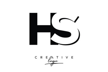 HS Creative Minimalist Negative Space Latter Logo with Modern Monogram for Branding and Business Lettermark Logo with Initial Letters Logo Design for Branding.