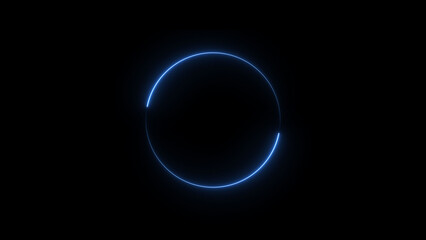 Neon blue circle frame loading icon background illustration in retro style and creating a stunning 4k illustration .	
