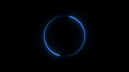 Neon blue circle frame loading icon background illustration in retro style and creating a stunning 4k illustration .	
