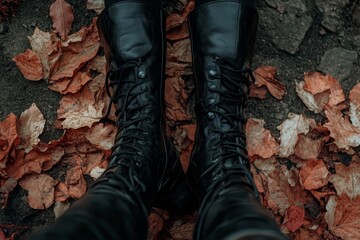 A woman's legs clad in brown suede boots stand out against a blurred background of yellow leaves, epitomizing the fashion of autumn shoes