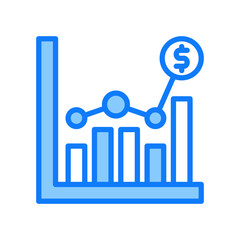 Obraz premium Market Trends blue icon 
