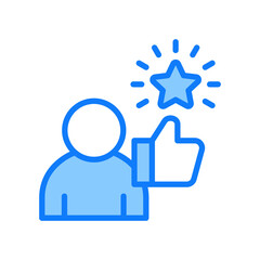 Customer Satisfaction blue icon 