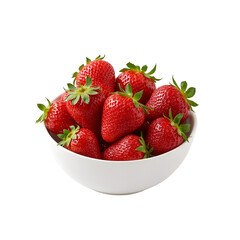 Bowl of Fresh Strawberries on white Background