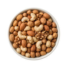 A Bowl of Mixed Nuts on a white  Background