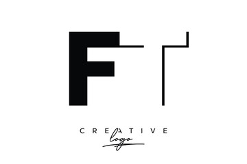 FT Creative Minimalist Negative Space Latter Logo with Modern Monogram for Branding and Business Lettermark Logo with Initial Letters Logo Design for Branding.
