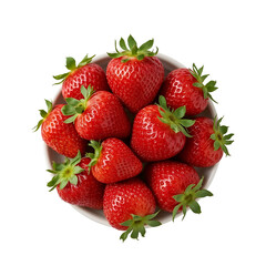 Bowl of Fresh Strawberries on white Background