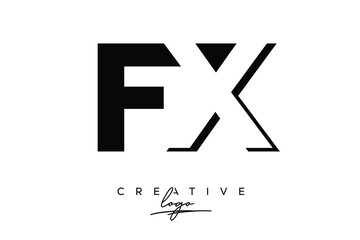 FX Creative Minimalist Negative Space Latter Logo with Modern Monogram for Branding and Business Lettermark Logo with Initial Letters Logo Design for Branding.