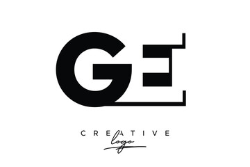 GE Creative Minimalist Negative Space Latter Logo with Modern Monogram for Branding and Business Lettermark Logo with Initial Letters Logo Design for Branding.