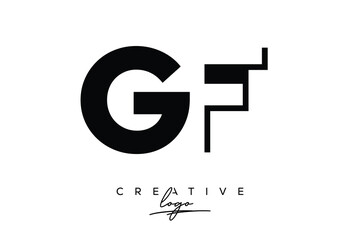 GF Creative Minimalist Negative Space Latter Logo with Modern Monogram for Branding and Business Lettermark Logo with Initial Letters Logo Design for Branding.
