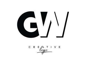 GW Creative Minimalist Negative Space Latter Logo with Modern Monogram for Branding and Business Lettermark Logo with Initial Letters Logo Design for Branding.