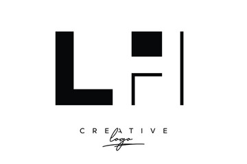 LH Creative Minimalist Negative Space Latter Logo with Modern Monogram for Branding and Business Lettermark Logo with Initial Letters Logo Design for Branding.