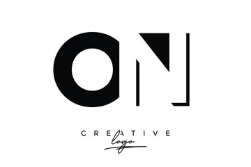ON Creative Minimalist Negative Space Latter Logo with Modern Monogram for Branding and Business Lettermark Logo with Initial Letters Logo Design for Branding.