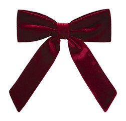 red velvet ribbon isolated on white background