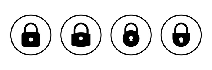 Lock icon logo design. Padlock sign and symbol. Encryption icon. Security symbol