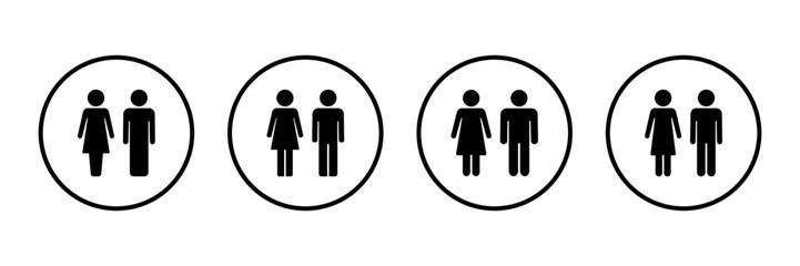 Man and woman icon logo design. male and female sign and symbol. Girls and boys