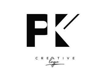 PK Creative Minimalist Negative Space Latter Logo with Modern Monogram for Branding and Business Lettermark Logo with Initial Letters Logo Design for Branding.