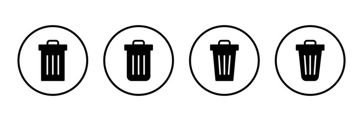 Trash icon logo design. trash can icon. delete sign and symbol.