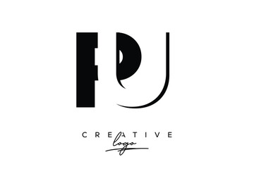 Obraz premium PU Creative Minimalist Negative Space Latter Logo with Modern Monogram for Branding and Business Lettermark Logo with Initial Letters Logo Design for Branding.