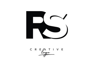 RS Creative Minimalist Negative Space Latter Logo with Modern Monogram for Branding and Business Lettermark Logo with Initial Letters Logo Design for Branding.