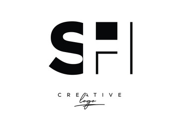 SH Creative Minimalist Negative Space Latter Logo with Modern Monogram for Branding and Business Lettermark Logo with Initial Letters Logo Design for Branding.