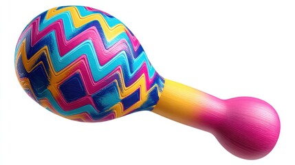 Colorful maraca isolated on white