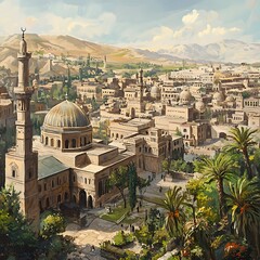Naklejka premium Stunning cultural architecture of damascus syria high resolution picture