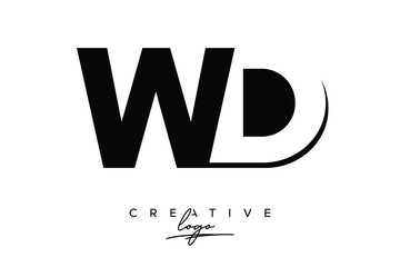WD Creative Minimalist Negative Space Latter Logo with Modern Monogram for Branding and Business Lettermark Logo with Initial Letters Logo Design for Branding.