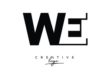 WE Creative Minimalist Negative Space Latter Logo with Modern Monogram for Branding and Business Lettermark Logo with Initial Letters Logo Design for Branding.