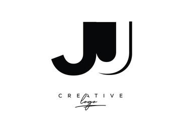 JJ Creative Minimalist Negative Space Latter Logo with Modern Monogram for Branding and Business Lettermark Logo with Initial Letters Logo Design for Branding.