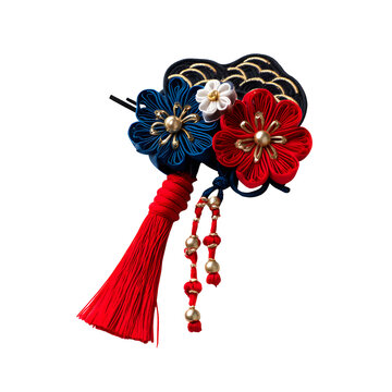 Exquisite handcrafted japanese kanzashi hair ornament featuring delicate floral designs