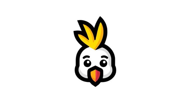 Cute cartoon bird head illustration