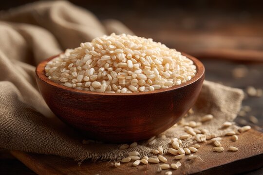 Closeup of a bowl of puffed rice