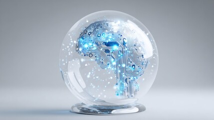 A brain in a sphere, technology concept