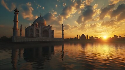 Taj Mahal captured with perfect symmetrical beauty high resolution picture