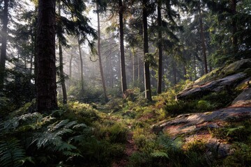 Obraz premium Dawn in the woods