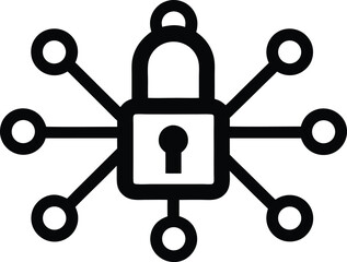 Lock network vector icon.