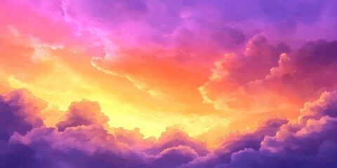 Fototapeta premium Abstract watercolor featuring a sunset color palette.