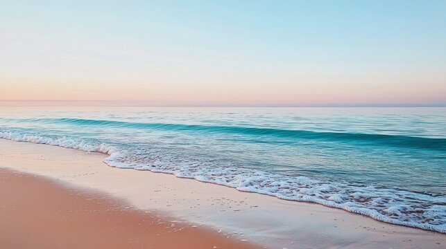 Serene watercolor depiction of a tranquil ocean