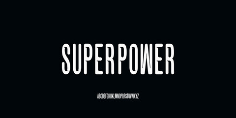 Obraz premium Advance precision chop round Condensed Font. Semi Bold Regular Uppercase Typography urban style alphabet for fashion, sport, technology, digital, movie, logo design, vector illustration no sharp edge.