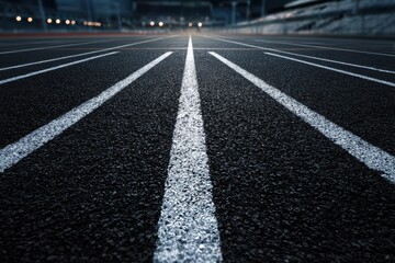 Racecourse with lane for running event