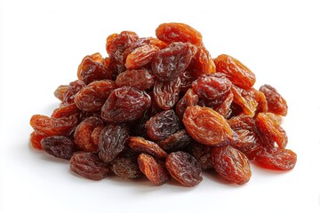 Obraz premium Raisins set against a plain white backdrop