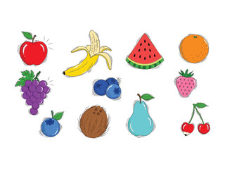 A Colorful Array of Fruity Delight: Vibrant depictions of various fruits, each brimming with natural hues and ready for consumption.