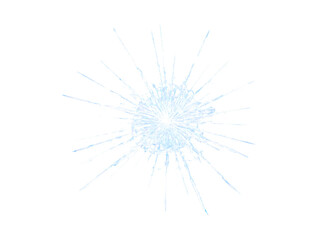 Abstract digital burst with radiating blue and purple geometric fragments