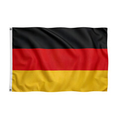 Naklejka premium Waving German Flag on white Background