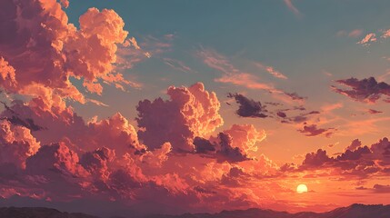 Afterglow Sunset Sky Background (Amber Haze, Right‑Third)