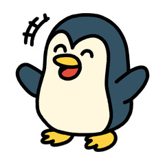 最高の笑顔で喜ぶペンギン（Affinity Designer版）