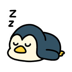 ぐっすり寝こけるペンギン（Affinity Designer版）
