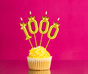 Number of followers or likes - Candle number 1000