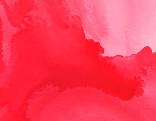 Abstract watercolor wash, vibrant red and pink